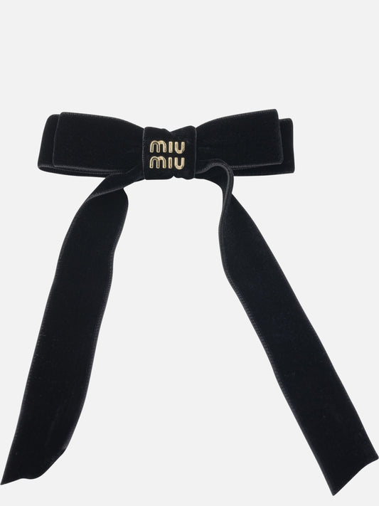 Hair clips 100% brass - 100% cotton  Black - Miu Miu Women | PDP | VIETTI Online Store 
