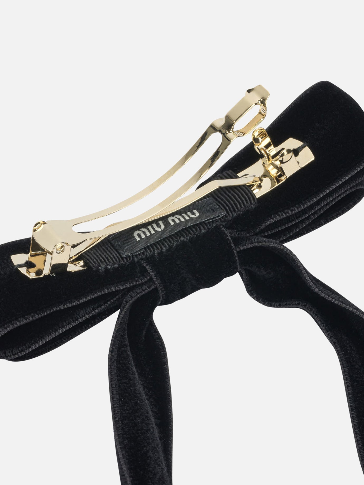 Hair clips 100% brass - 100% cotton  Black - Miu Miu Women | PDP | VIETTI Online Store | Zoom-Modal_2
