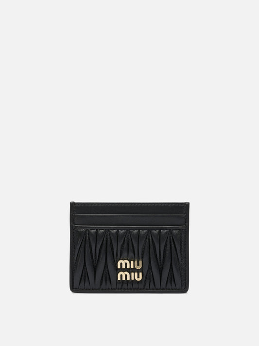 Card holders 100 % calf leather  Black - Miu Miu Women | PDP | VIETTI Online Store 
