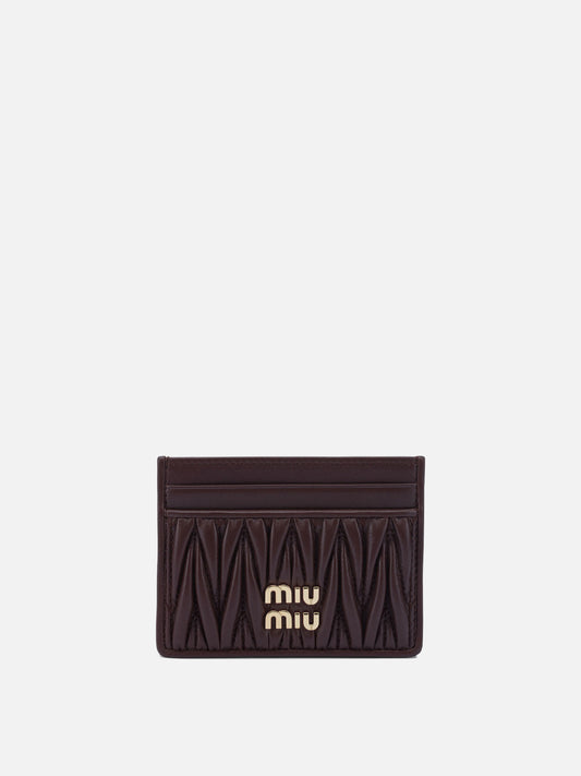 Card holders 100 % calf leather  Bordeaux - Miu Miu Women | PDP | VIETTI Online Store 
