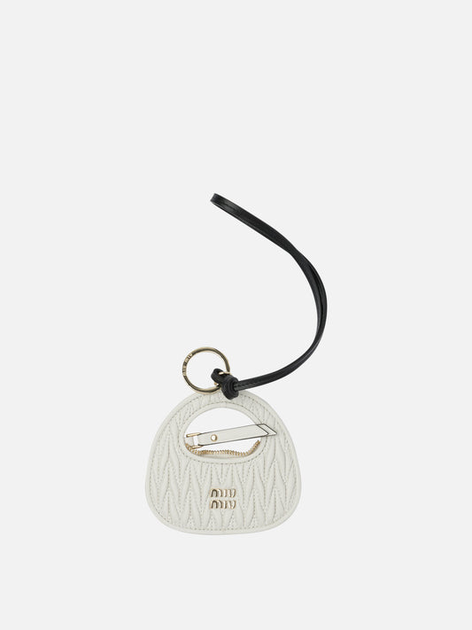 Keychains 100% lamb leather  White - Miu Miu Women | PLP | VIETTI Online Store 
