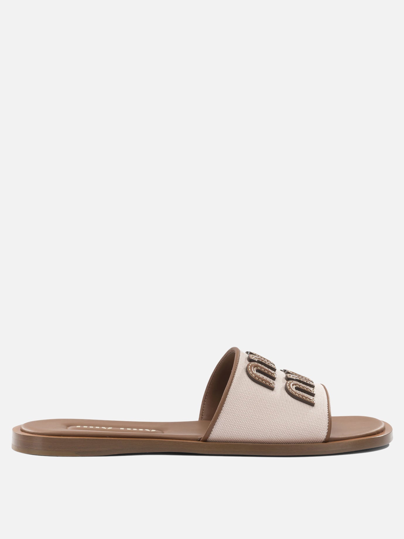 Flat sandals 100% cotton  Pink - Miu Miu Women | PDP | VIETTI Online Store | thumbnail