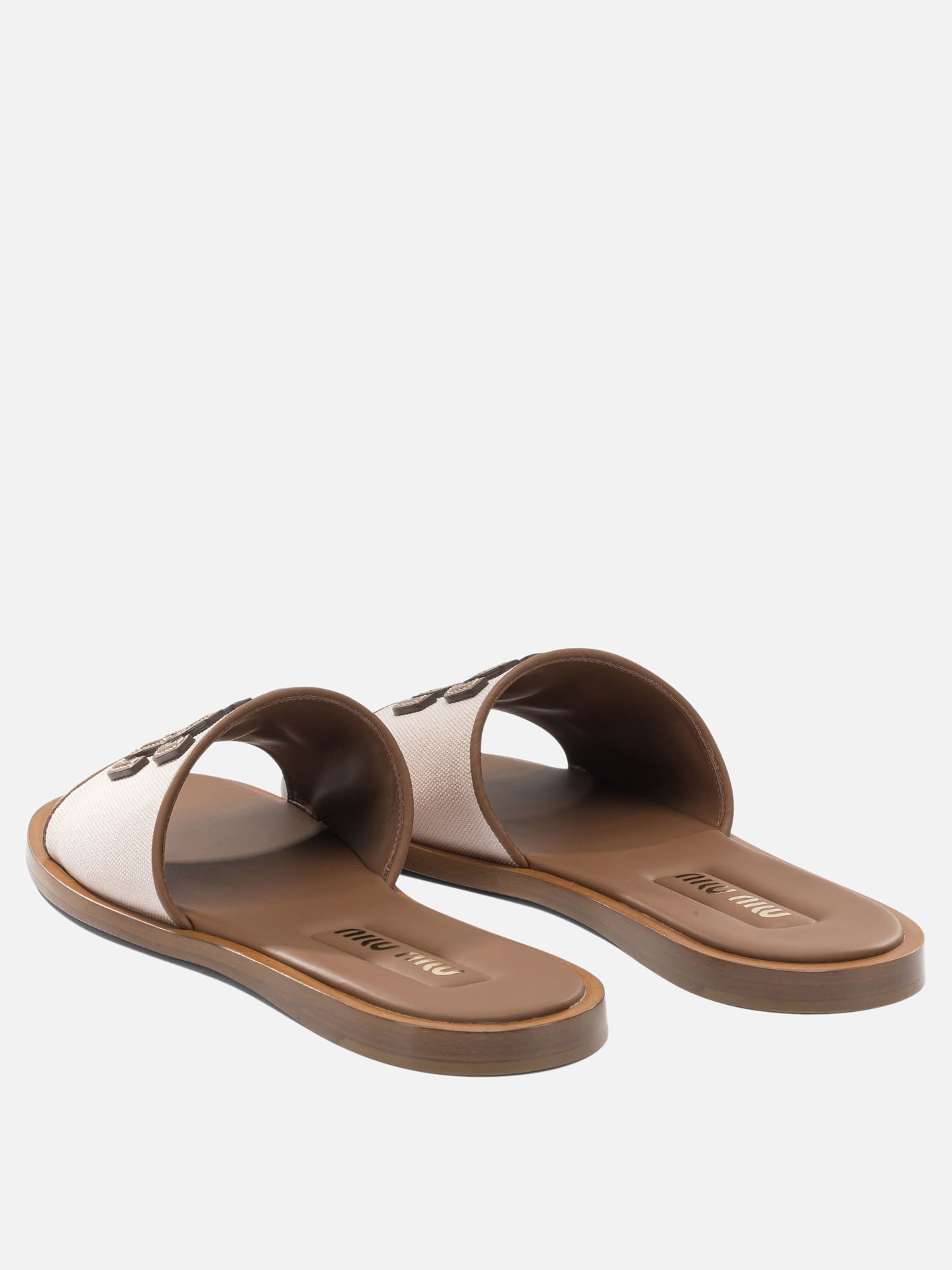Flat sandals 100% cotton  Pink - Miu Miu Women | PDP | VIETTI Online Store | thumbnail_4