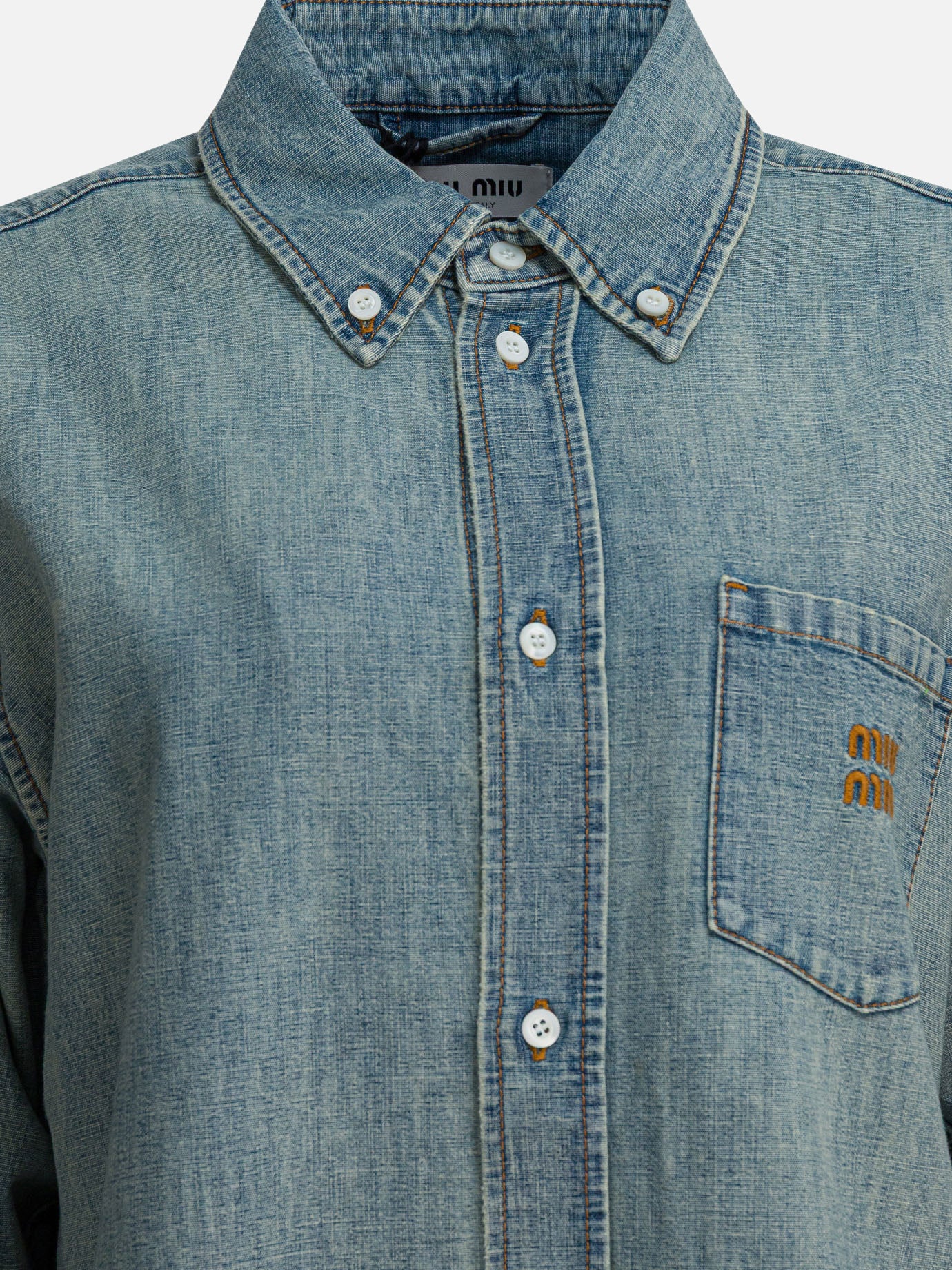 Casual shirts Logo  Light blue - Miu Miu Women | PDP | VIETTI Online Store | Zoom-Modal_3
