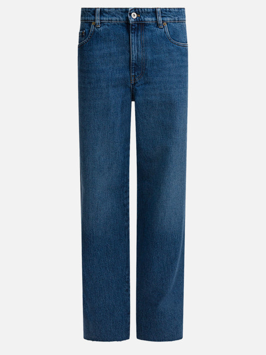 Wide-leg jeans Logo  Blue - Miu Miu Women | PDP | VIETTI Online Store 
