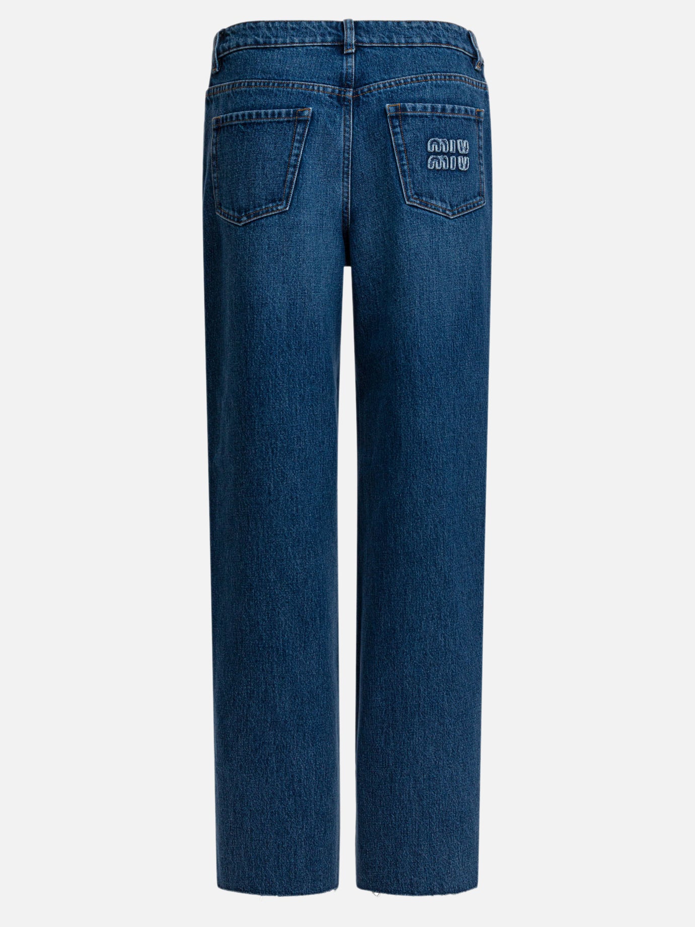 Wide-leg jeans Logo  Blue - Miu Miu Women | PDP | VIETTI Online Store | Zoom-Modal_2
