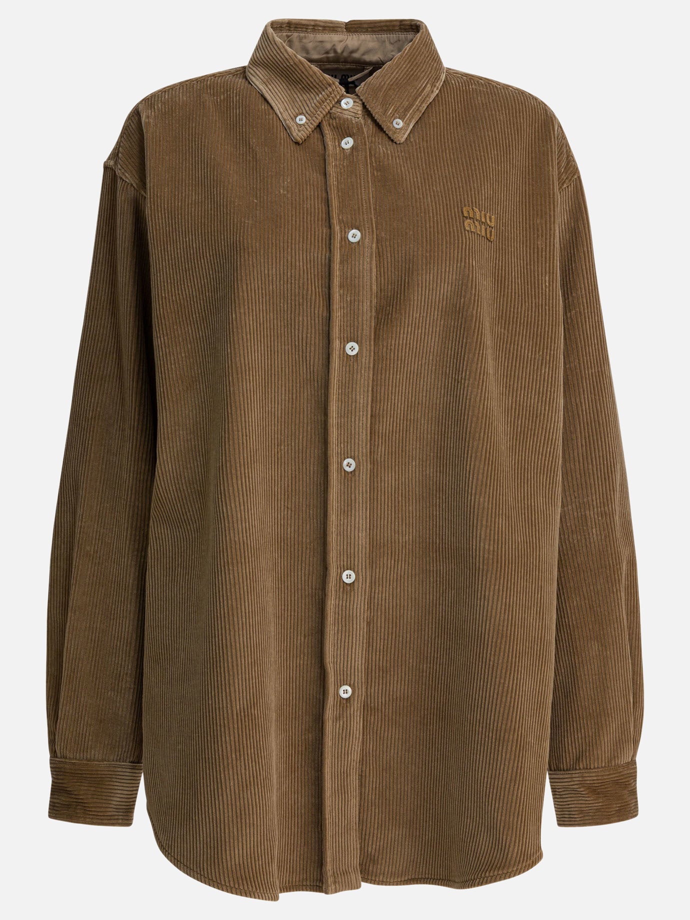 Casual shirts Logo  Beige - Miu Miu Women | PDP | VIETTI Online Store | Zoom-Modal
