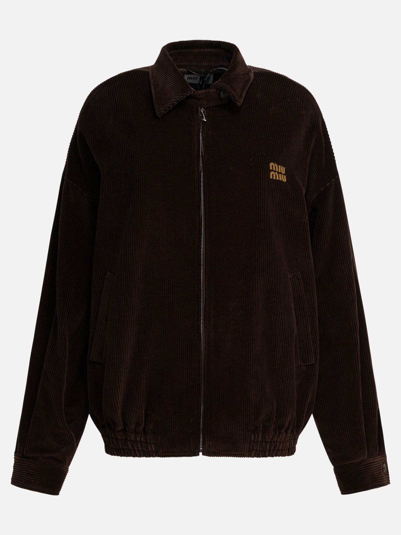Bomber jackets Logo  Brown - Miu Miu Women | PDP | VIETTI Online Store | thumbnail