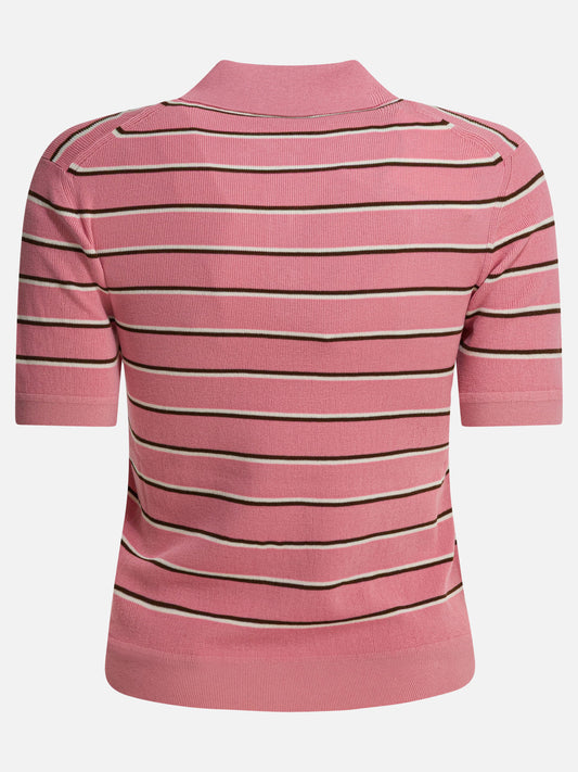 Polo shirts with buttons Striped  Pink - Miu Miu Women | PLP | VIETTI Online Store | 2
