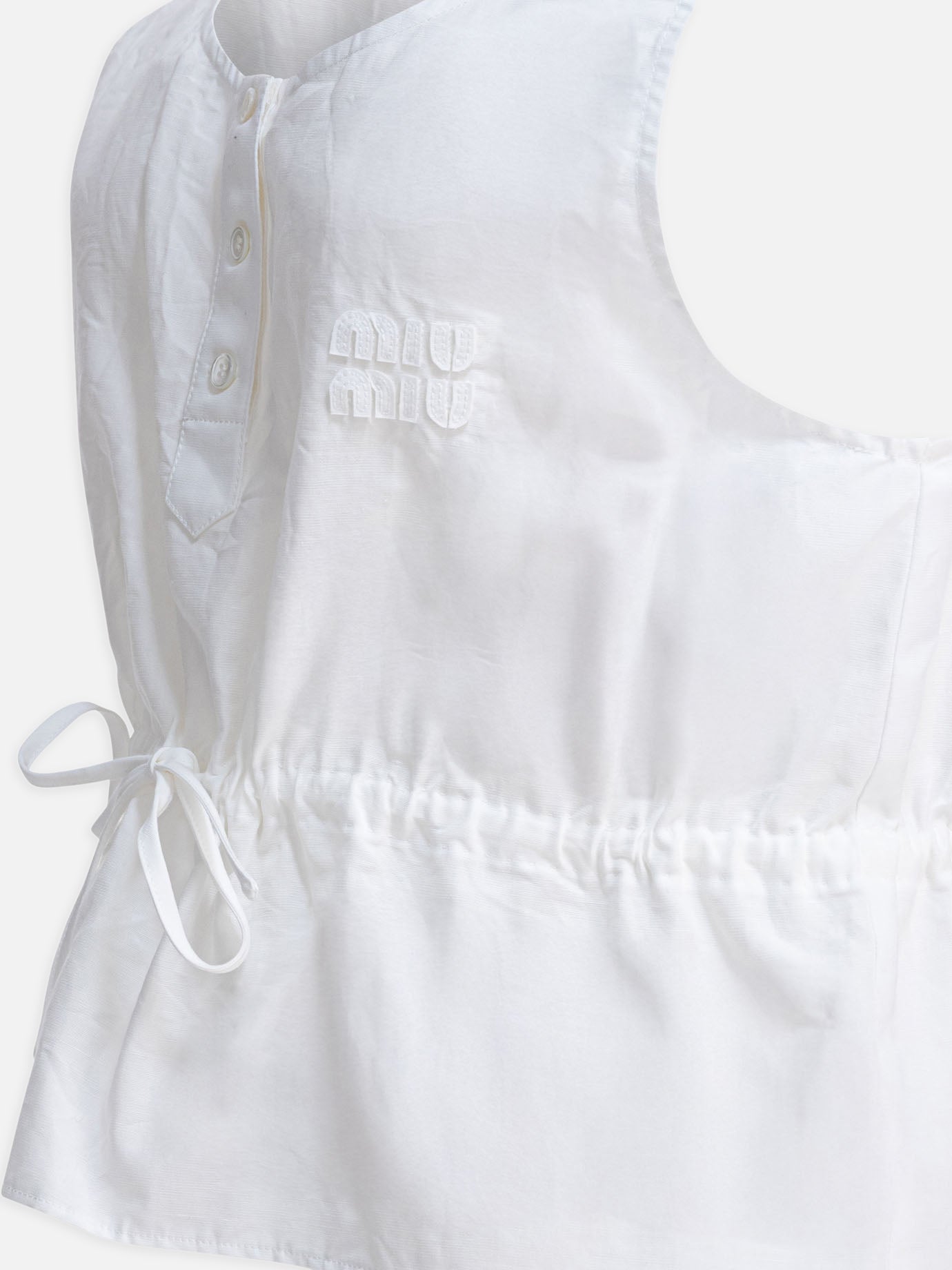 Casual tops Logo  White - Miu Miu Women | PDP | VIETTI Online Store | thumbnail_4