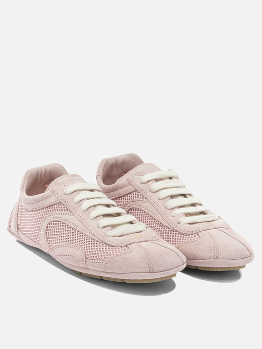 Low top sneakers 100% polyester - 100% calf leather  Pink - Prada Women | PLP | VIETTI Online Store | 2

