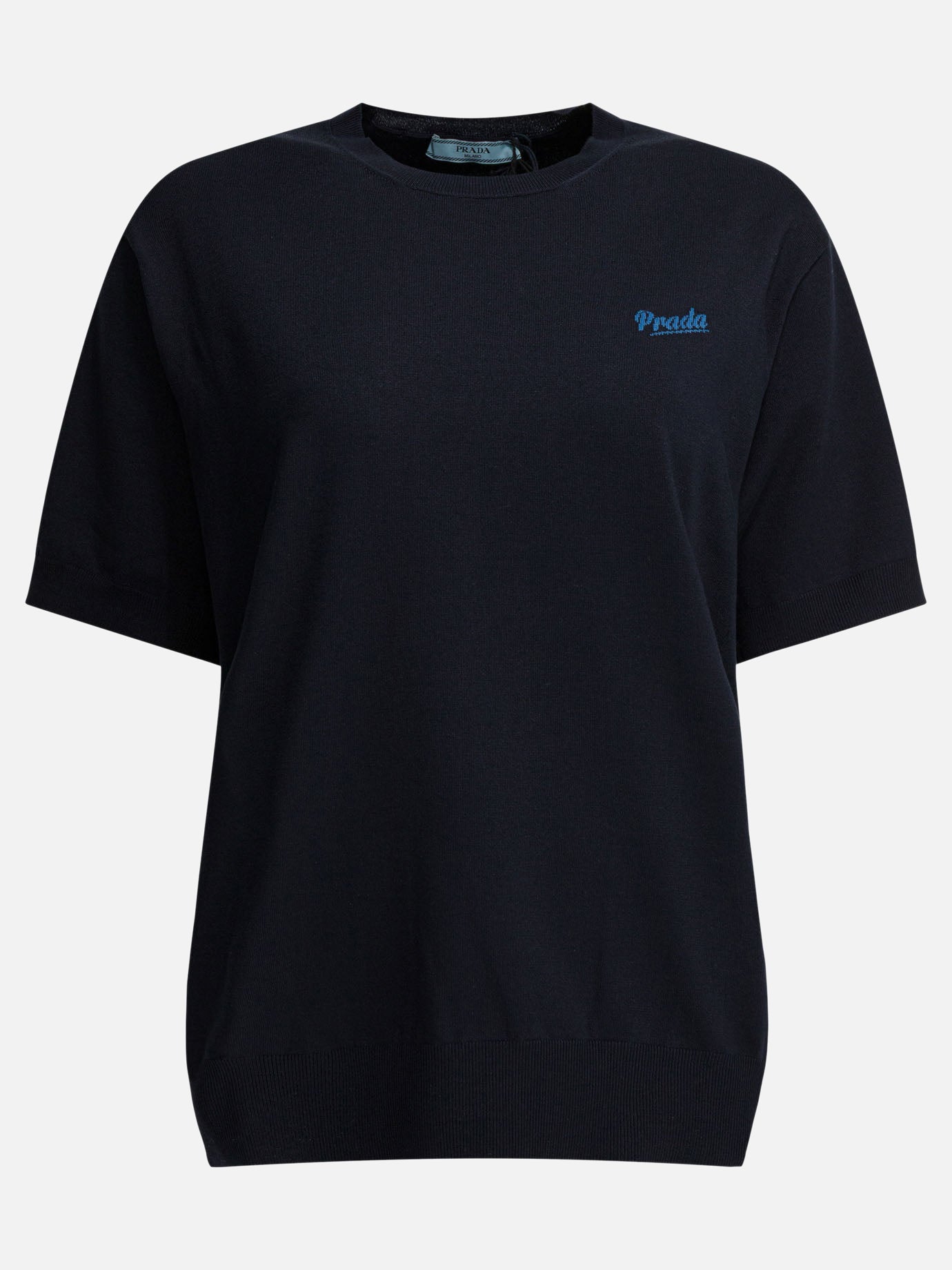 Crewneck t-shirts Logo  Blue - Prada Women | PDP | VIETTI Online Store | thumbnail