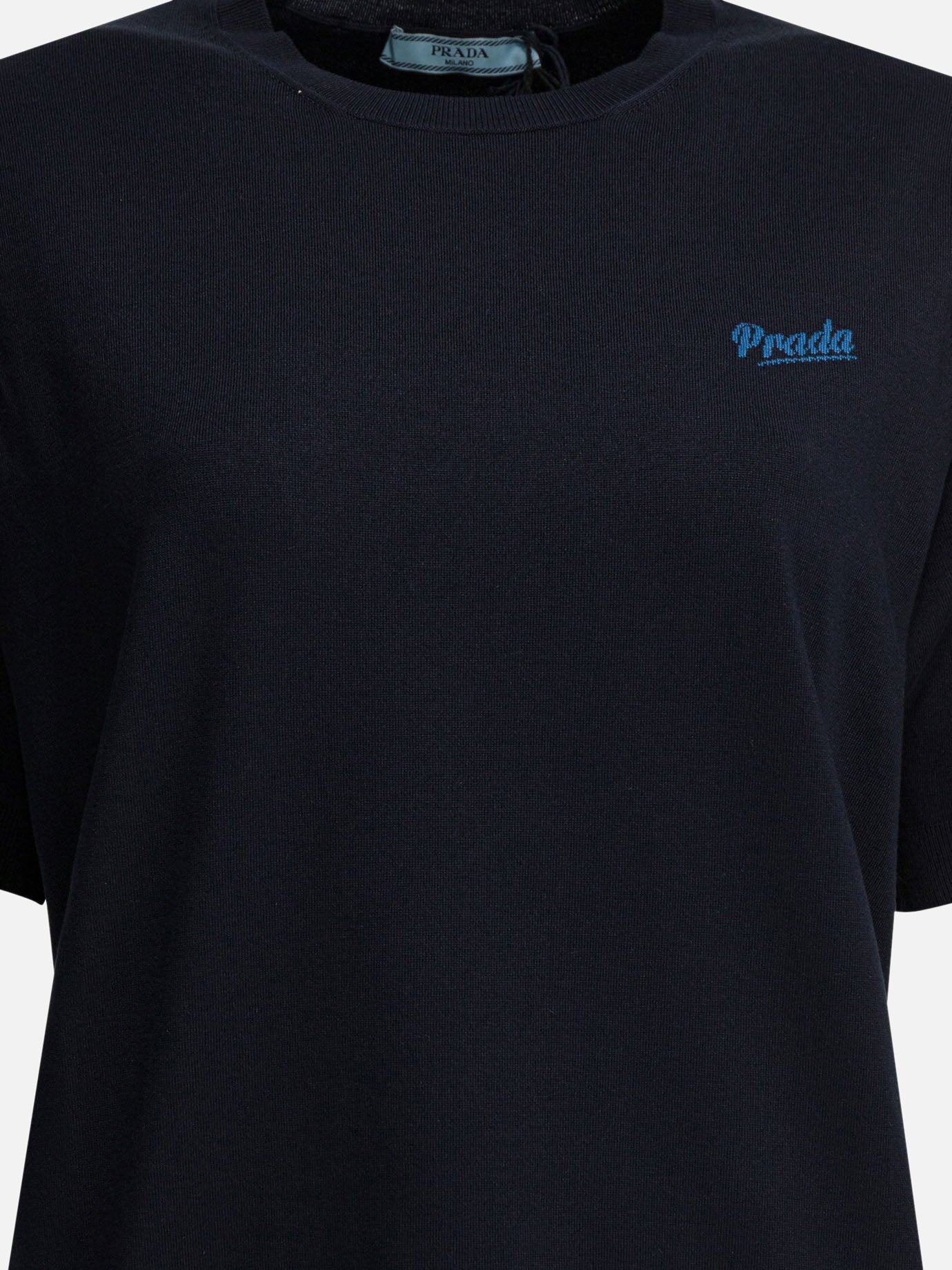 Crewneck t-shirts Logo  Blue - Prada Women | PDP | VIETTI Online Store | Zoom-Modal_3
