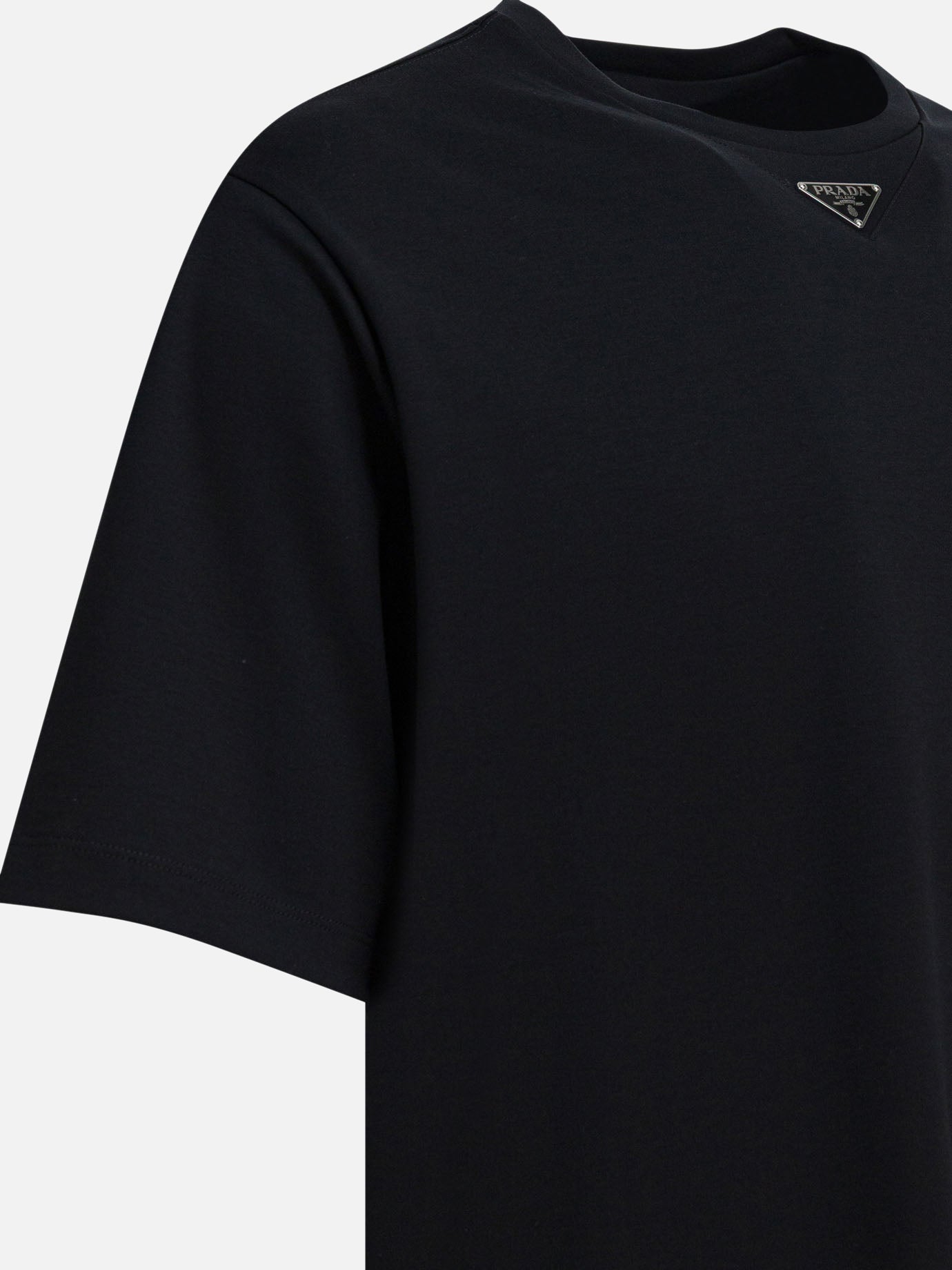 Crewneck t-shirts Logo  Black - Prada Men | PDP | VIETTI Online Store | thumbnail_4