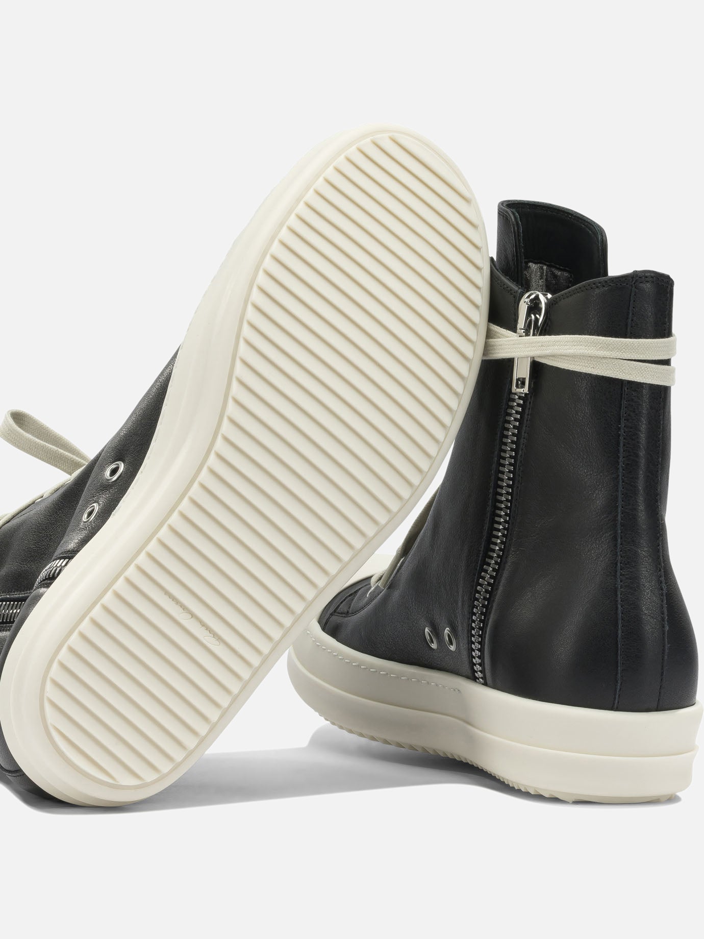 High top sneakers 100% cow leather - 100% thermoplastic rubber  Black - Rick Owens Men | PDP | VIETTI Online Store | thumbnail_5