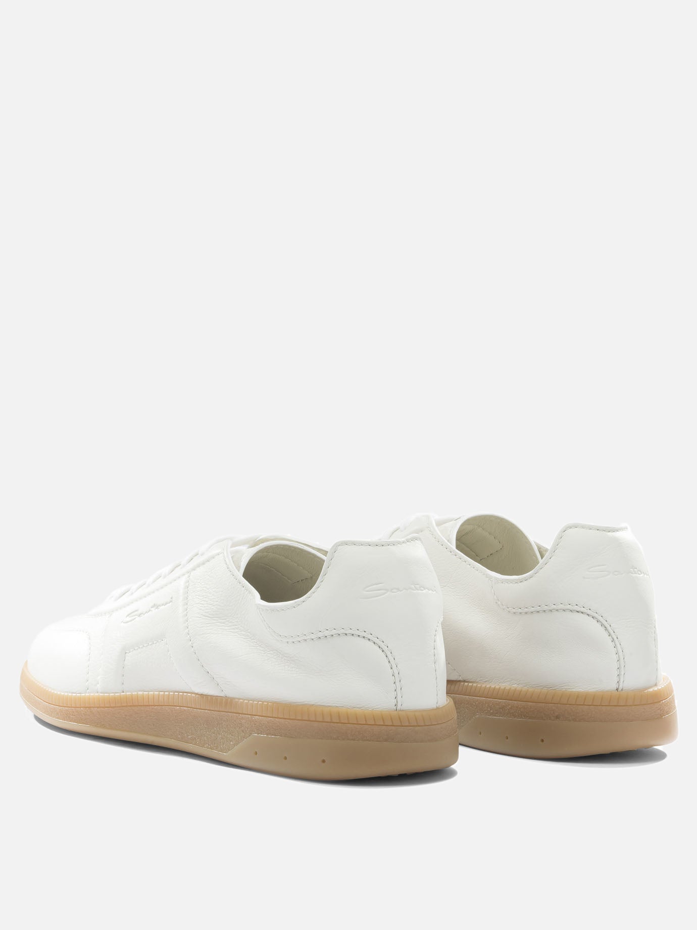 Low top sneakers 100% leather - 100% rubber  White - Santoni Men | PDP | VIETTI Online Store | thumbnail_4