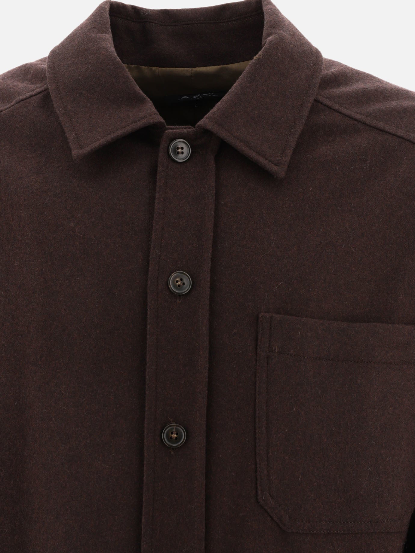 Overshirt jackets 70% lana 25% poliammide 5% poliestere  Brown - A.P.C. Men | PDP | VIETTI Online Store | Zoom-Modal_3
