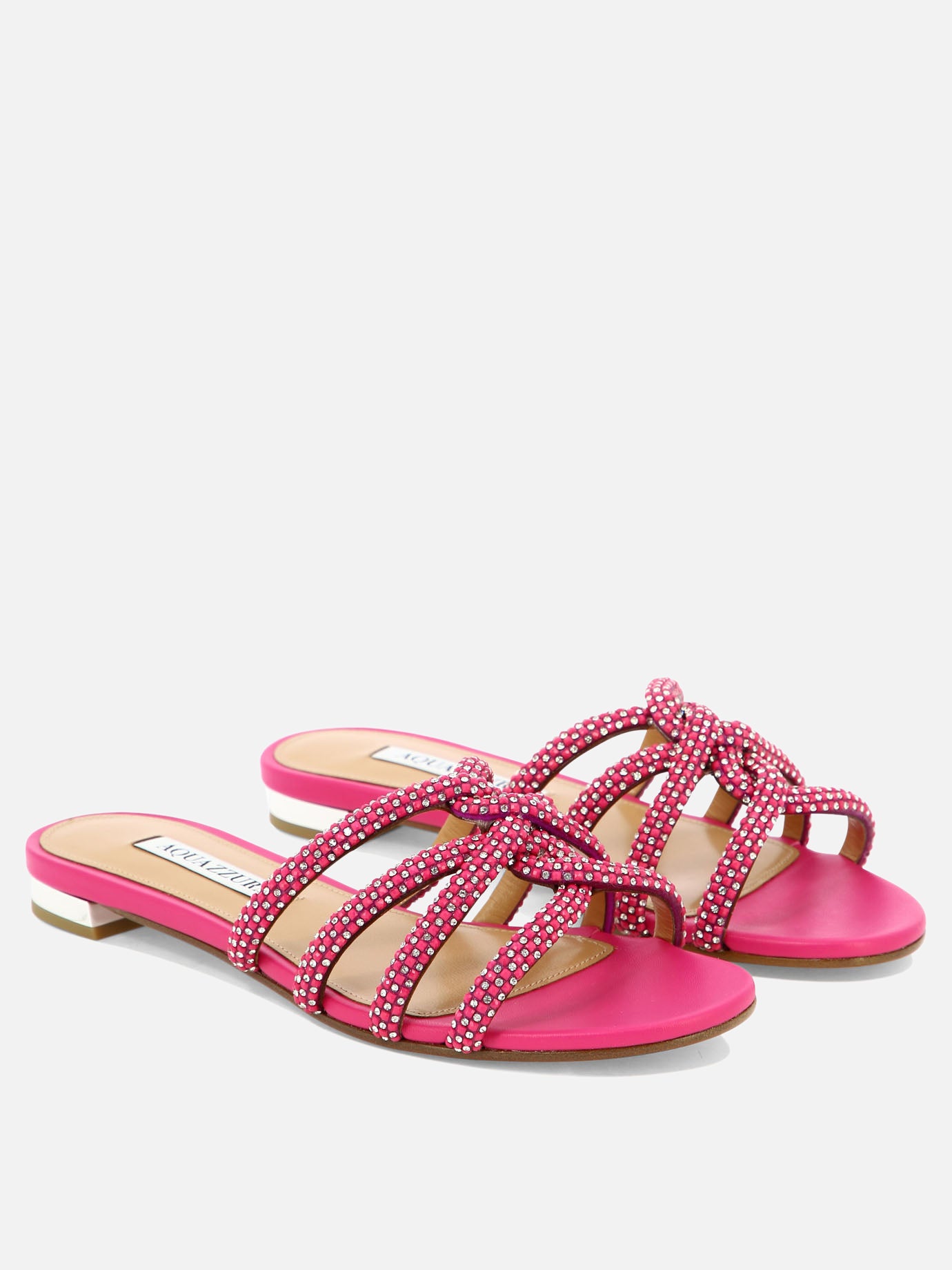 Flat sandals 100% pelle - 100% cuoio  Fuchsia - Aquazzura Women | PDP | VIETTI Online Store | thumbnail_2