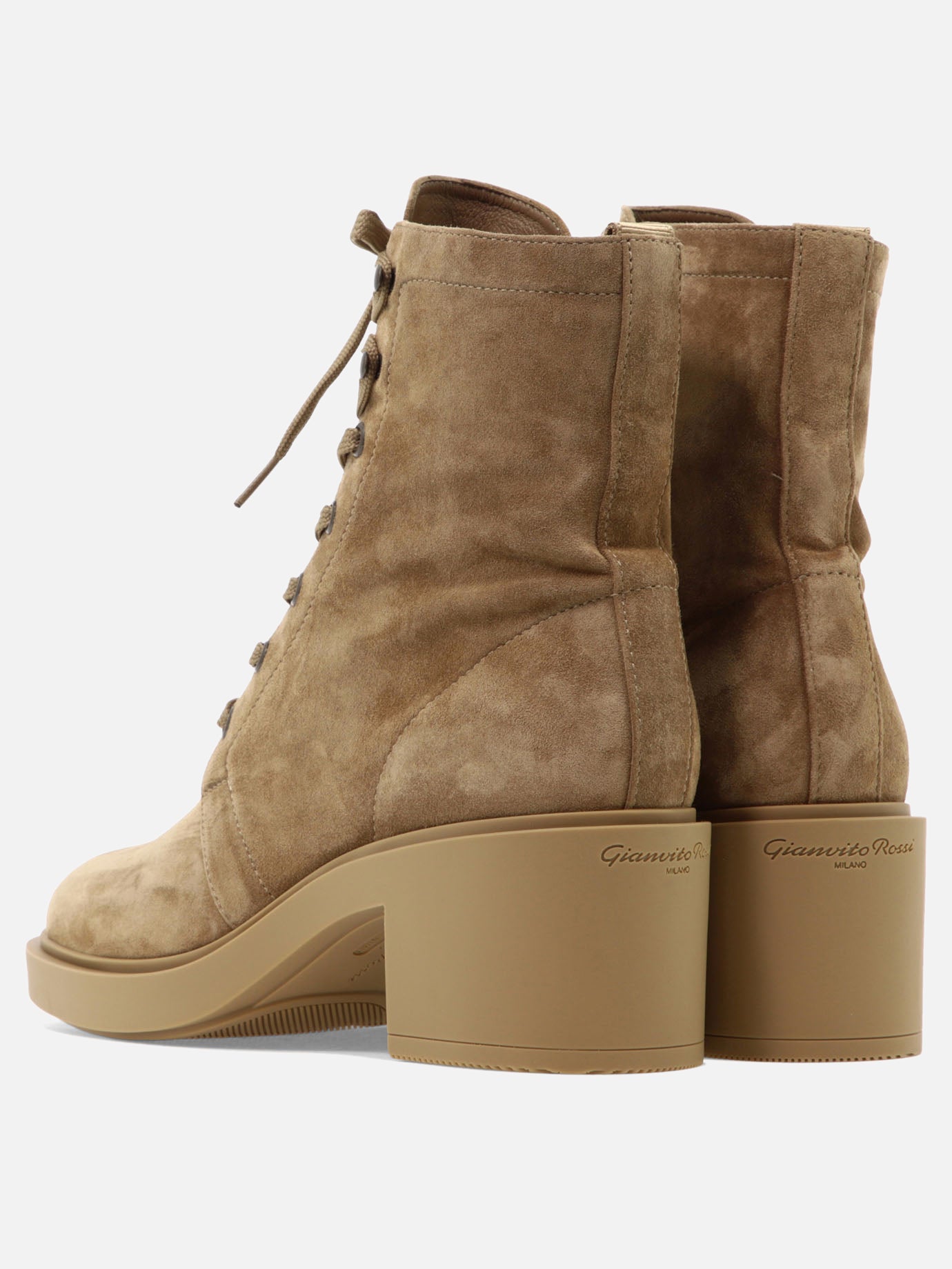 Lace-up boots 100% scamosciato - 100% gomma  Beige - Gianvito Rossi Women | PDP | VIETTI Online Store | thumbnail_4