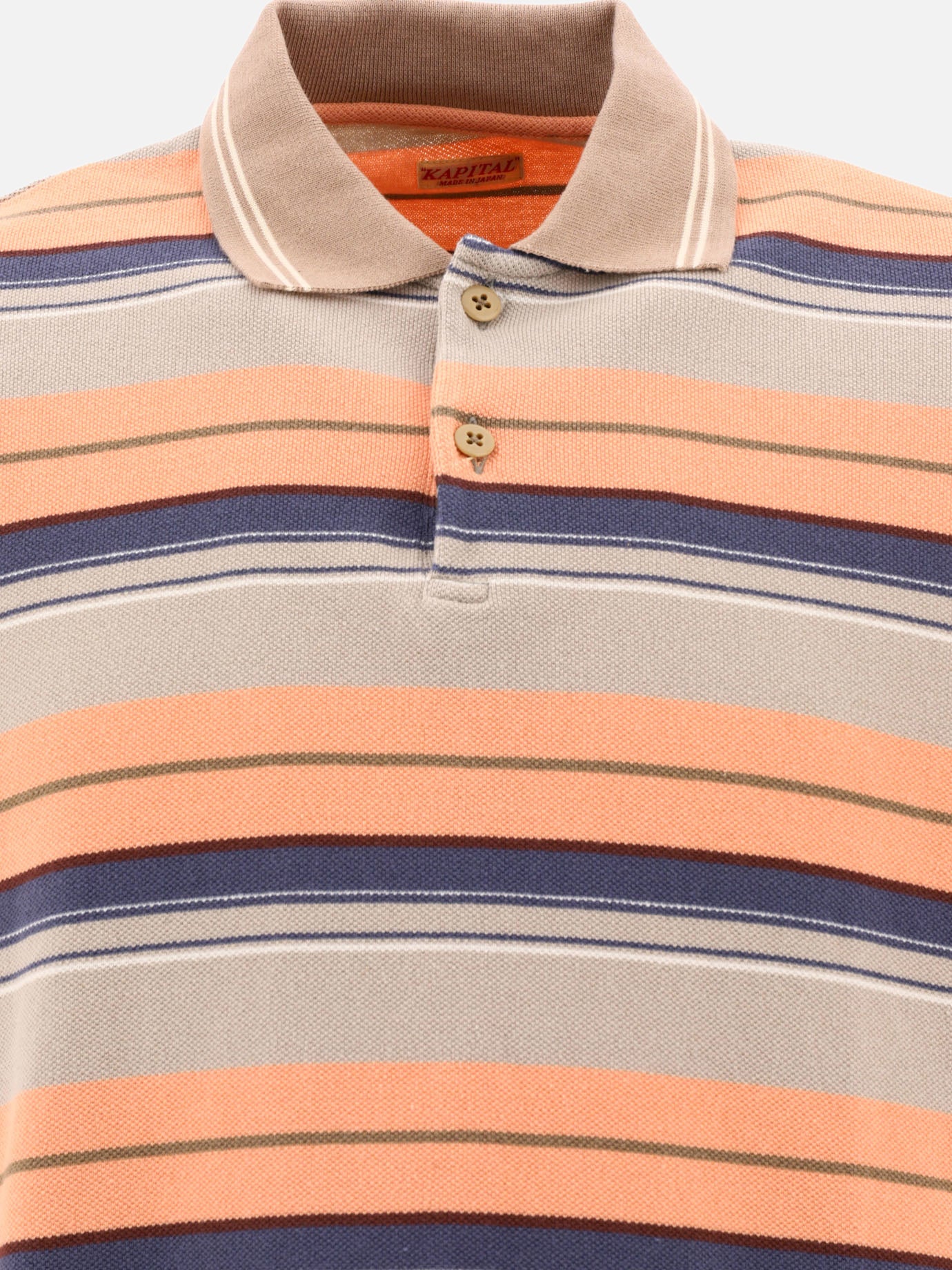 Polo shirts with buttons 100% cotone  Orange - KAPITAL Men | PDP | VIETTI Online Store | thumbnail_3
