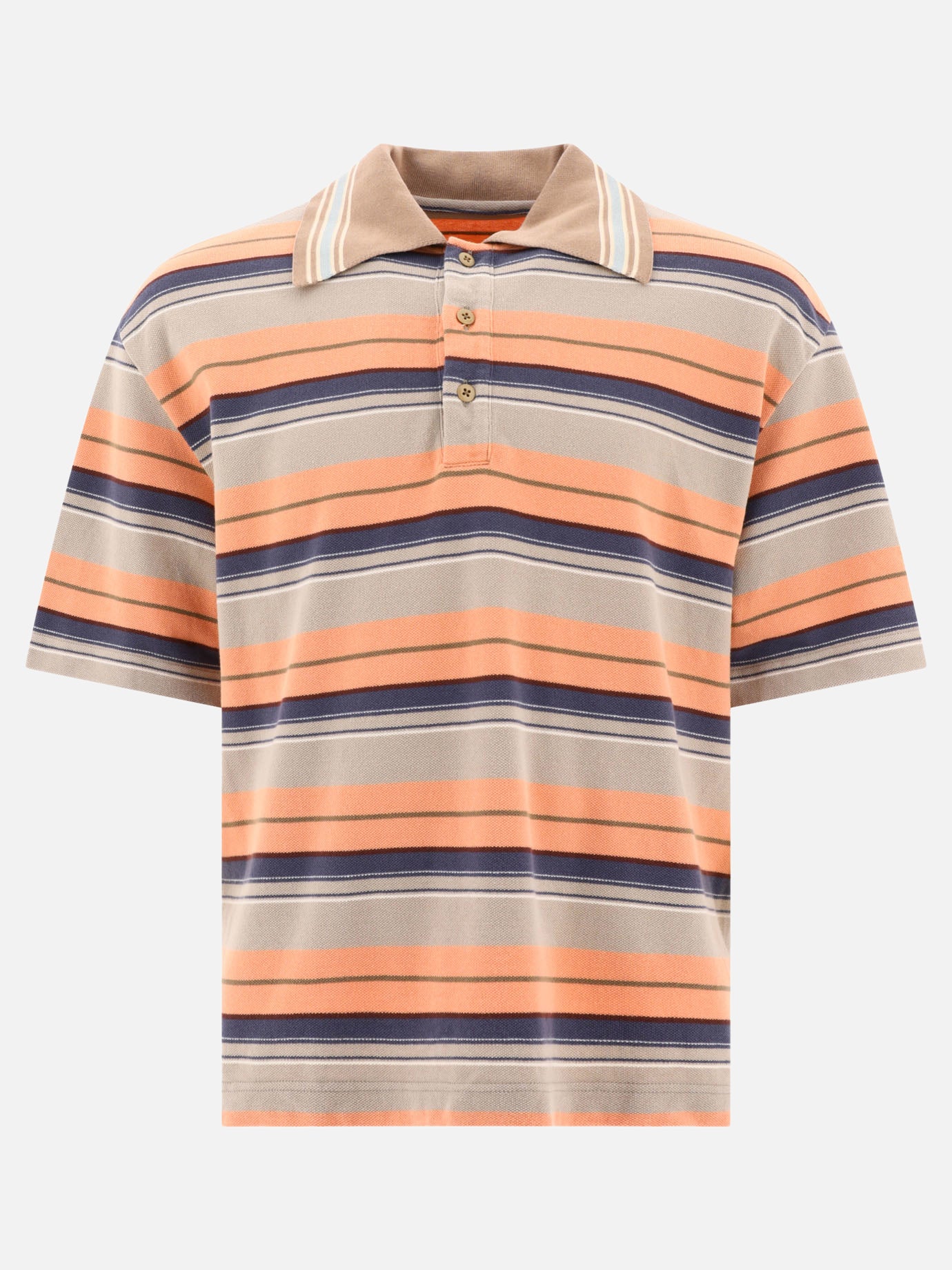 Polo shirts with buttons 100% cotone  Beige - KAPITAL Men | PDP | VIETTI Online Store | thumbnail