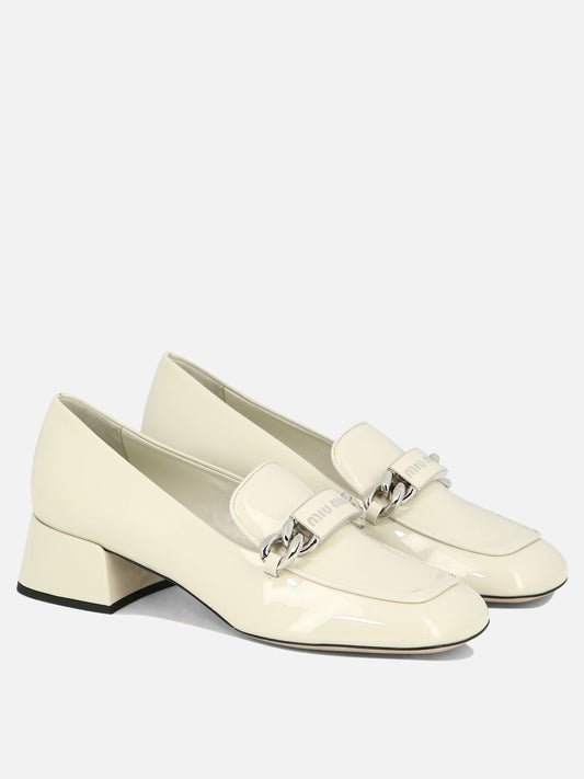 Loafers 100% pelle verniciata - 100% cuoio  White - Miu Miu Women | PLP | VIETTI Online Store | 2
