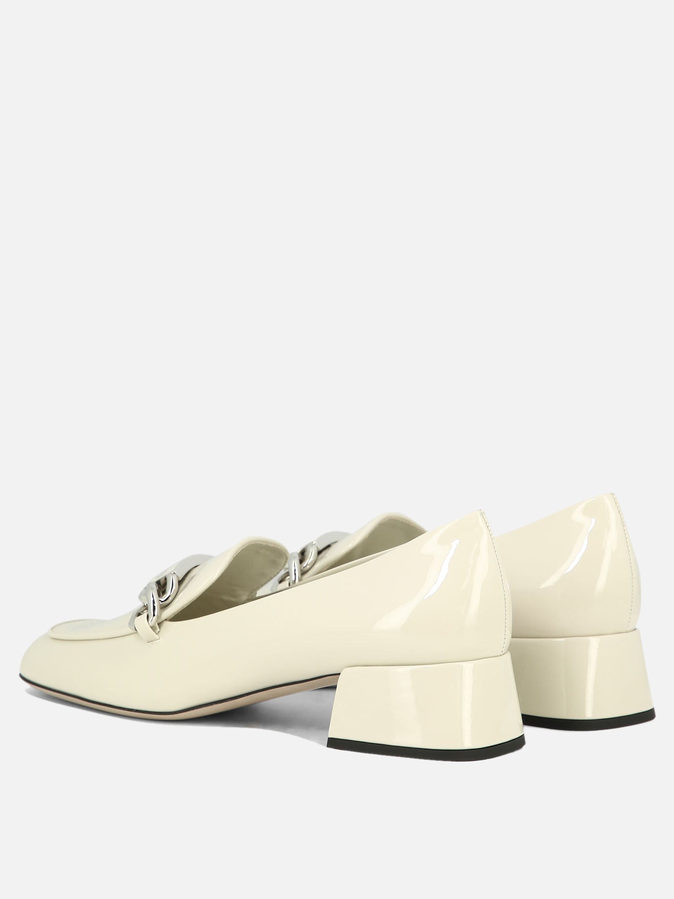 Loafers 100% pelle verniciata - 100% cuoio  White - Miu Miu Women | PDP | VIETTI Online Store | thumbnail_4