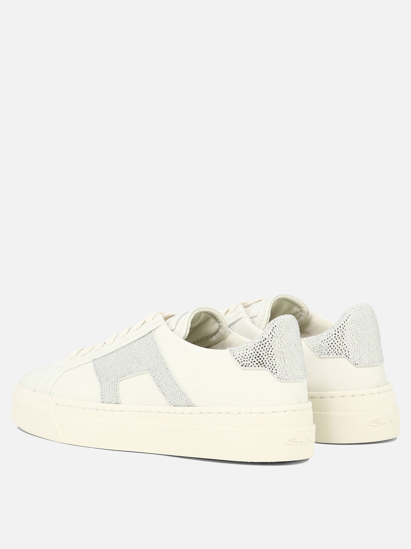 Low top sneakers 100% leather - 100% rubber  White - Santoni Women | PDP | VIETTI Online Store | thumbnail_4