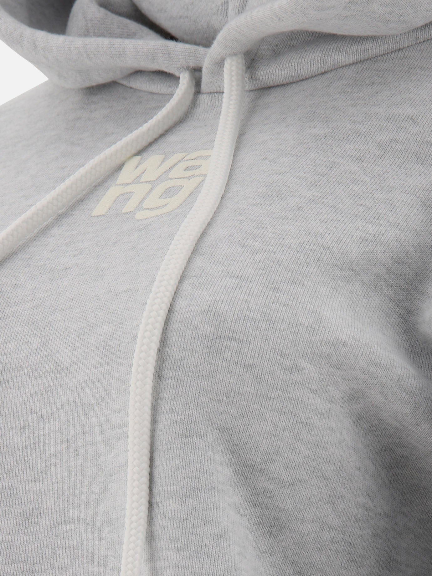 Puff logo hoodie in structured terry