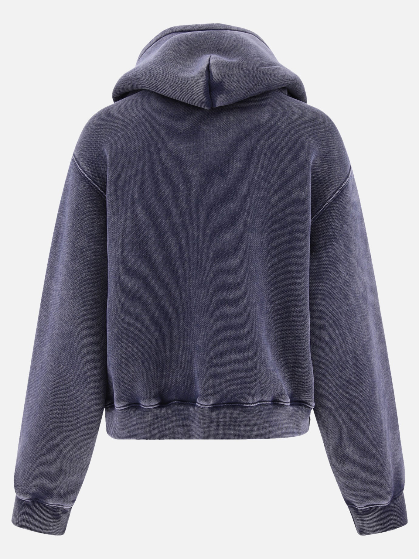 Puff logo hoodie in structured terry