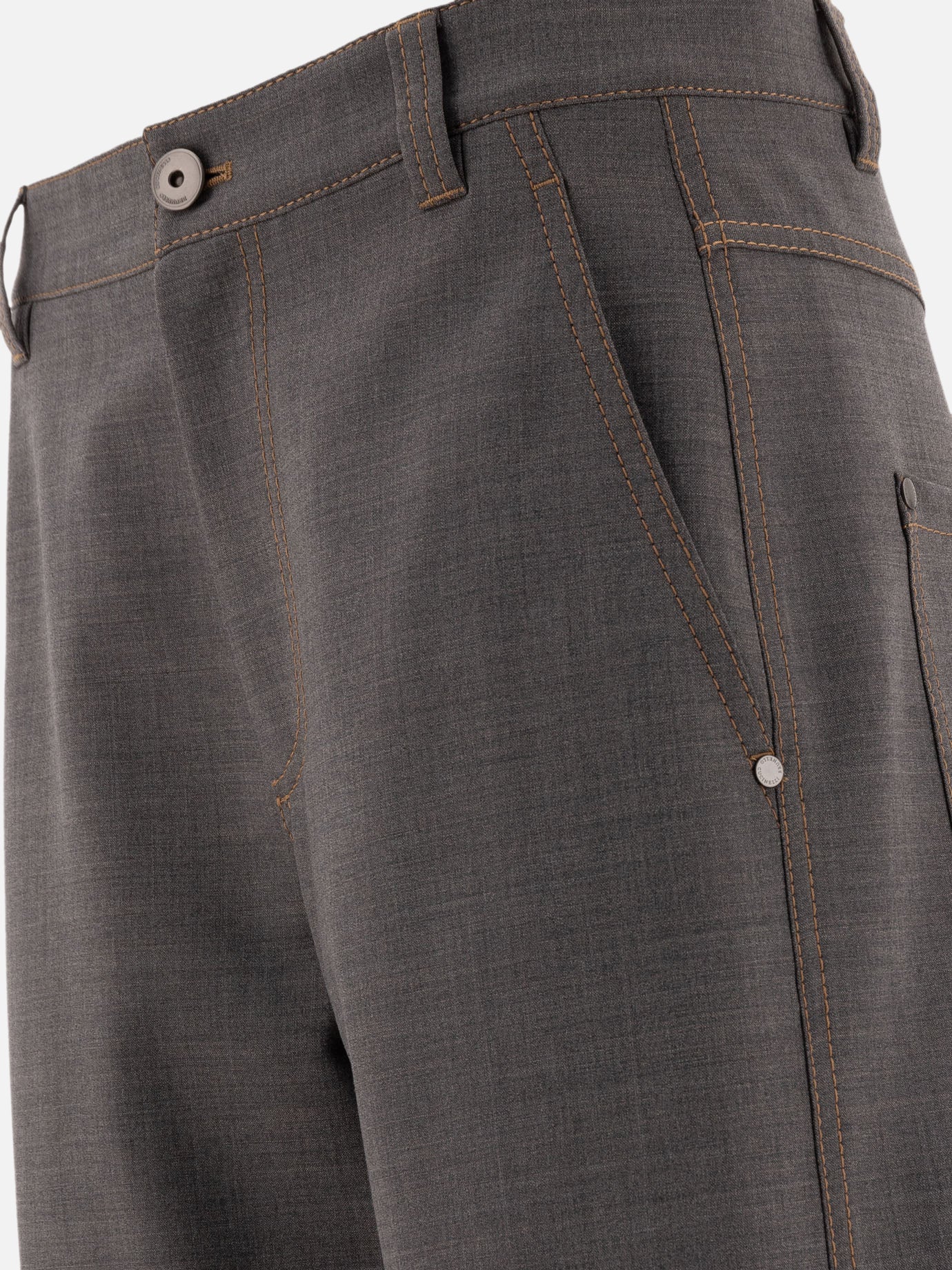 Brunello Cucinelli "Soft Curved" wool trousers Grey