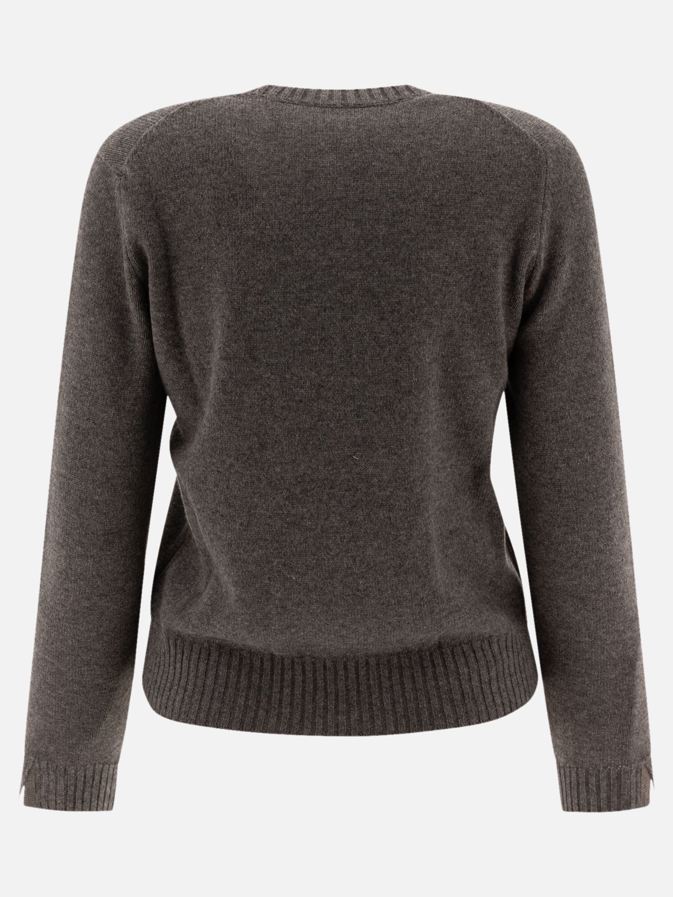 Brunello Cucinelli Cashmere sweater with Shiny Cuff Details Grey