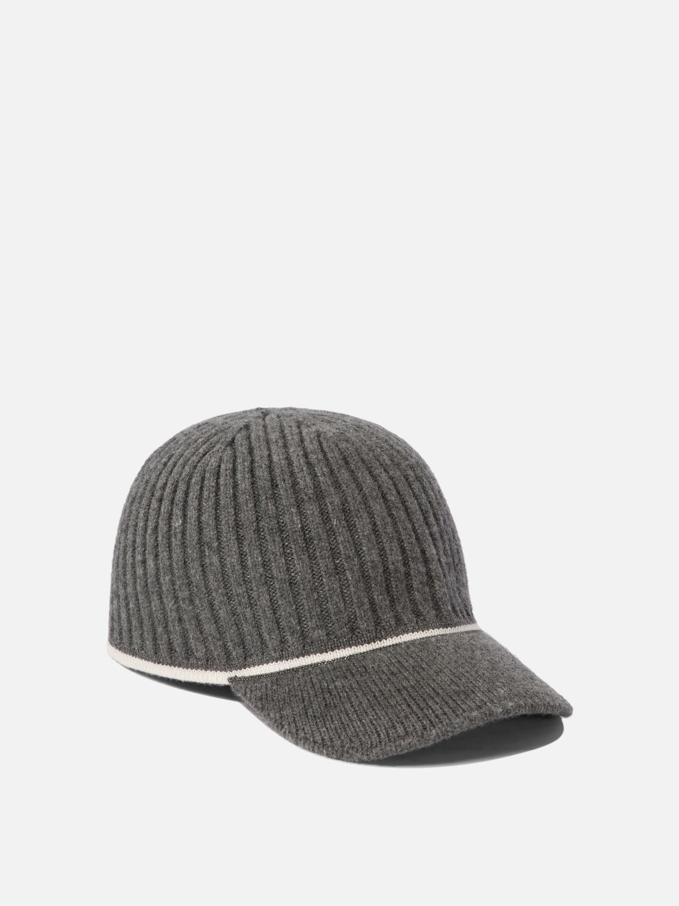 Brunello Cucinelli Ribbed wool cap Grey