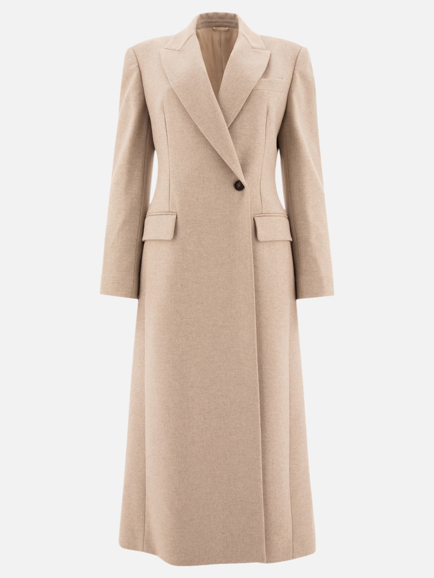 Long coats Solid colour  Beige - Brunello Cucinelli Women | PDP | VIETTI Online Store | thumbnail