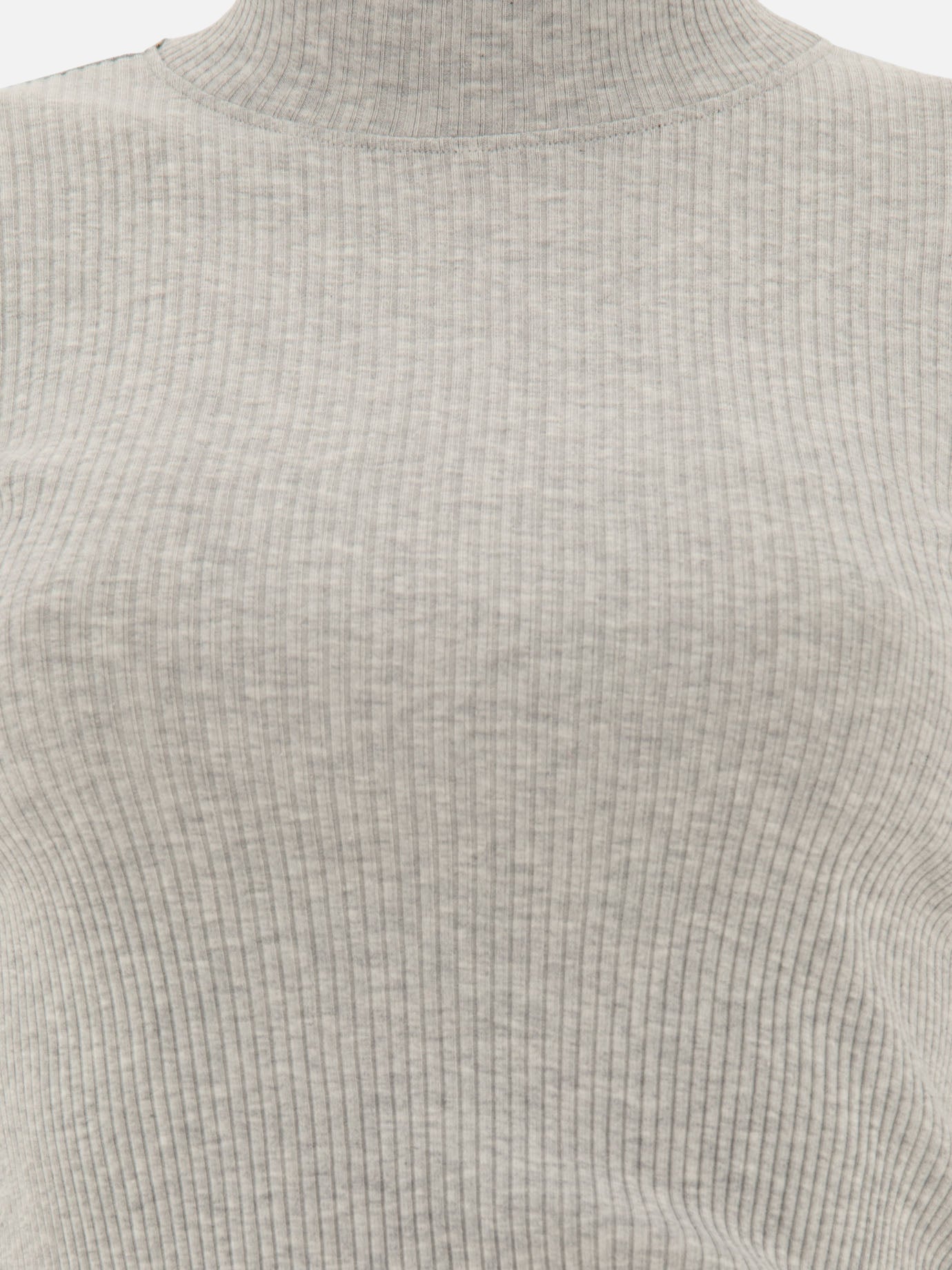 Brunello Cucinelli Ribbed t-shirt with monili Grey