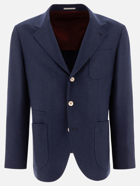 Blazers Solid colour  Blue - Brunello Cucinelli Men | PLP | VIETTI Online Store 
