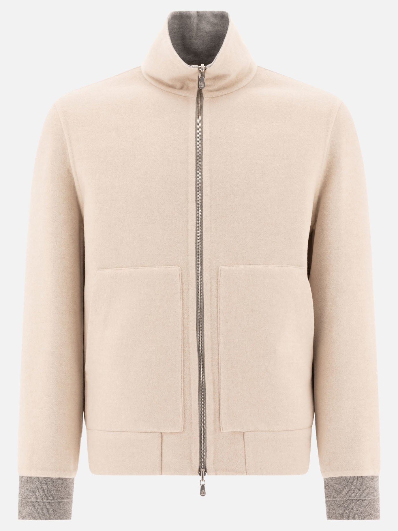 Brunello Cucinelli Reversible cashmere jacket Beige