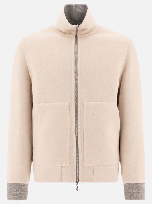 Bomber jackets Solid colour  Beige - Brunello Cucinelli Men | PLP | VIETTI Online Store 
