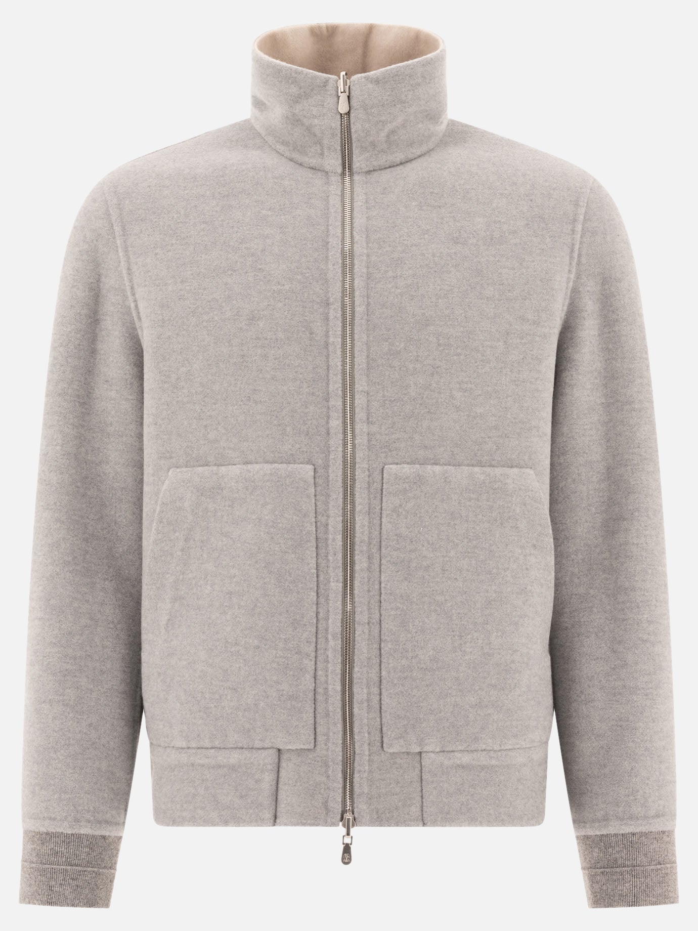 Bomber jackets Solid colour  Beige - Brunello Cucinelli Men | PDP | VIETTI Online Store | Zoom-Modal_2
