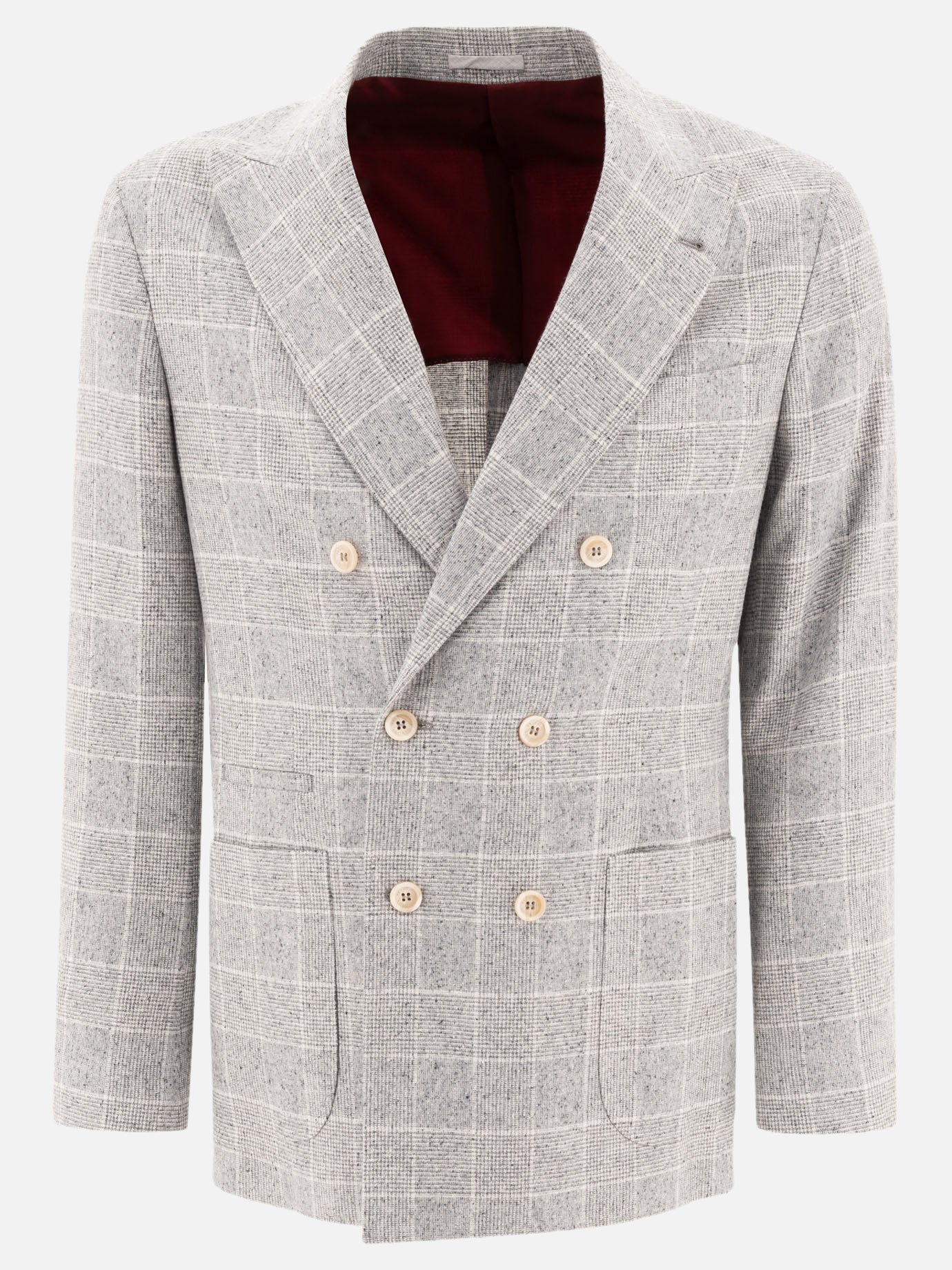 Blazers Prince of Wales  Grey - Brunello Cucinelli Men | PDP | VIETTI Online Store | Zoom-Modal
