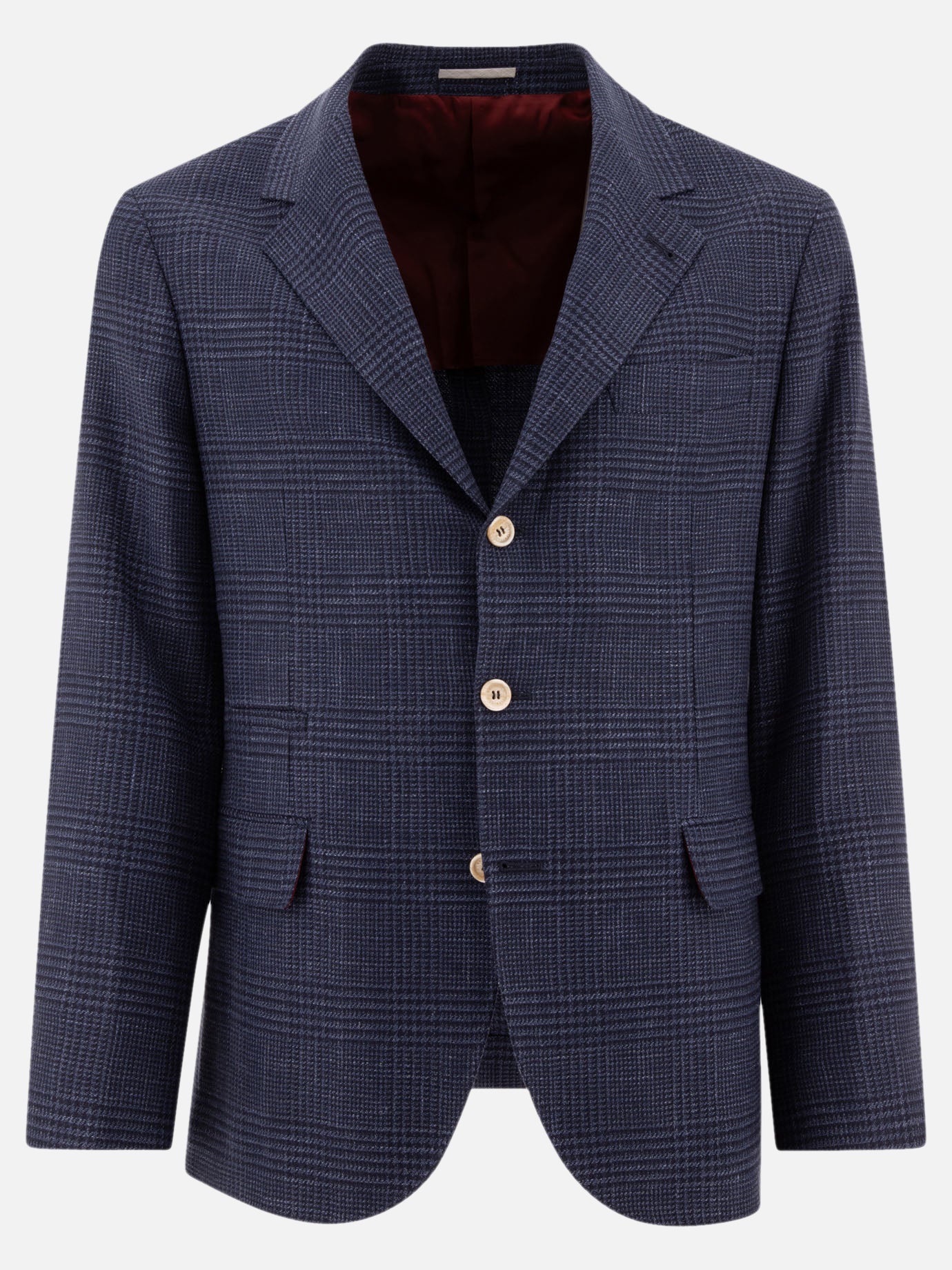 Blazers Prince of Wales  Blue - Brunello Cucinelli Men | PDP | VIETTI Online Store | thumbnail