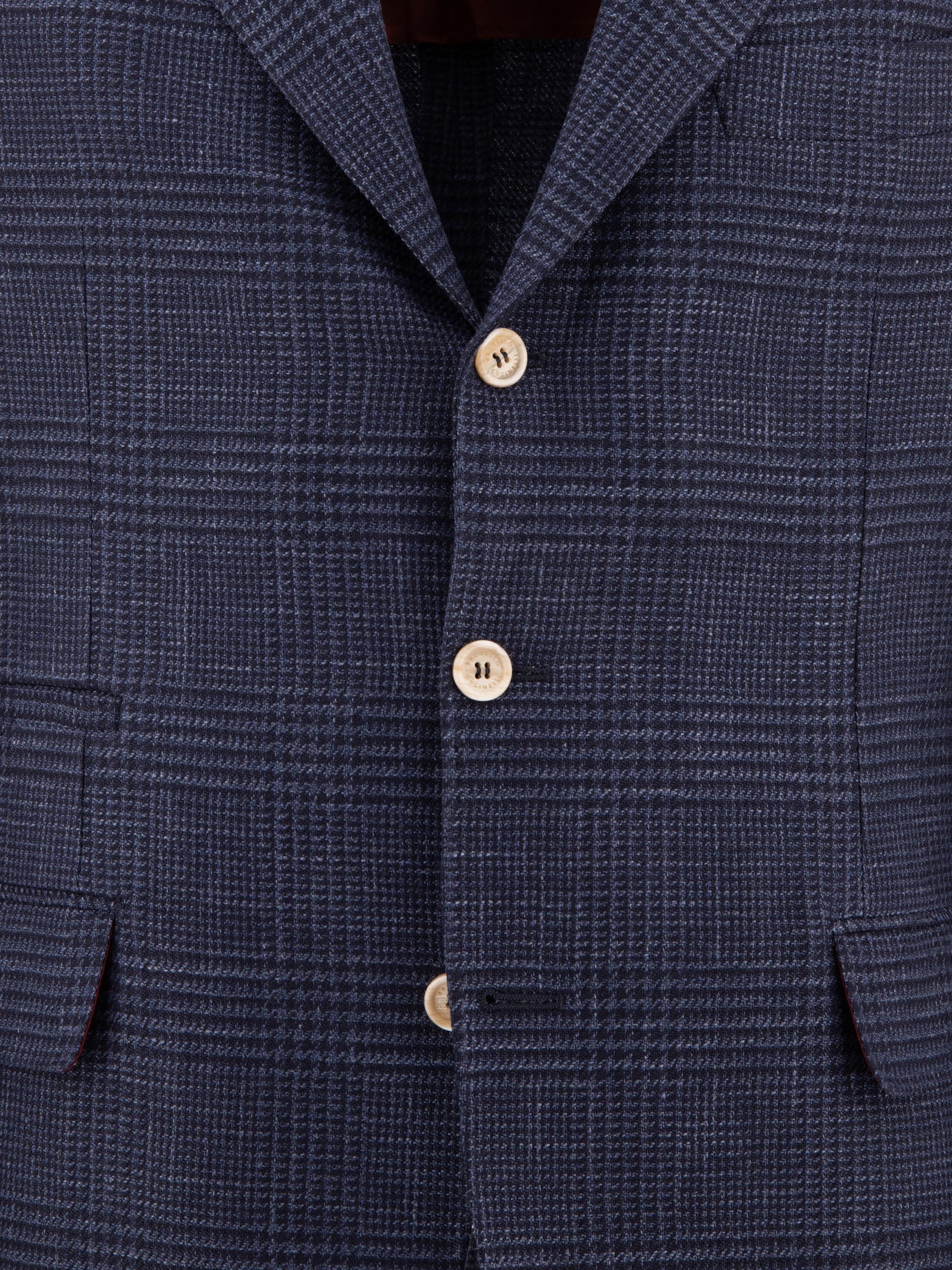 Brunello Cucinelli Prince of Wales deconstructed blazer Blue