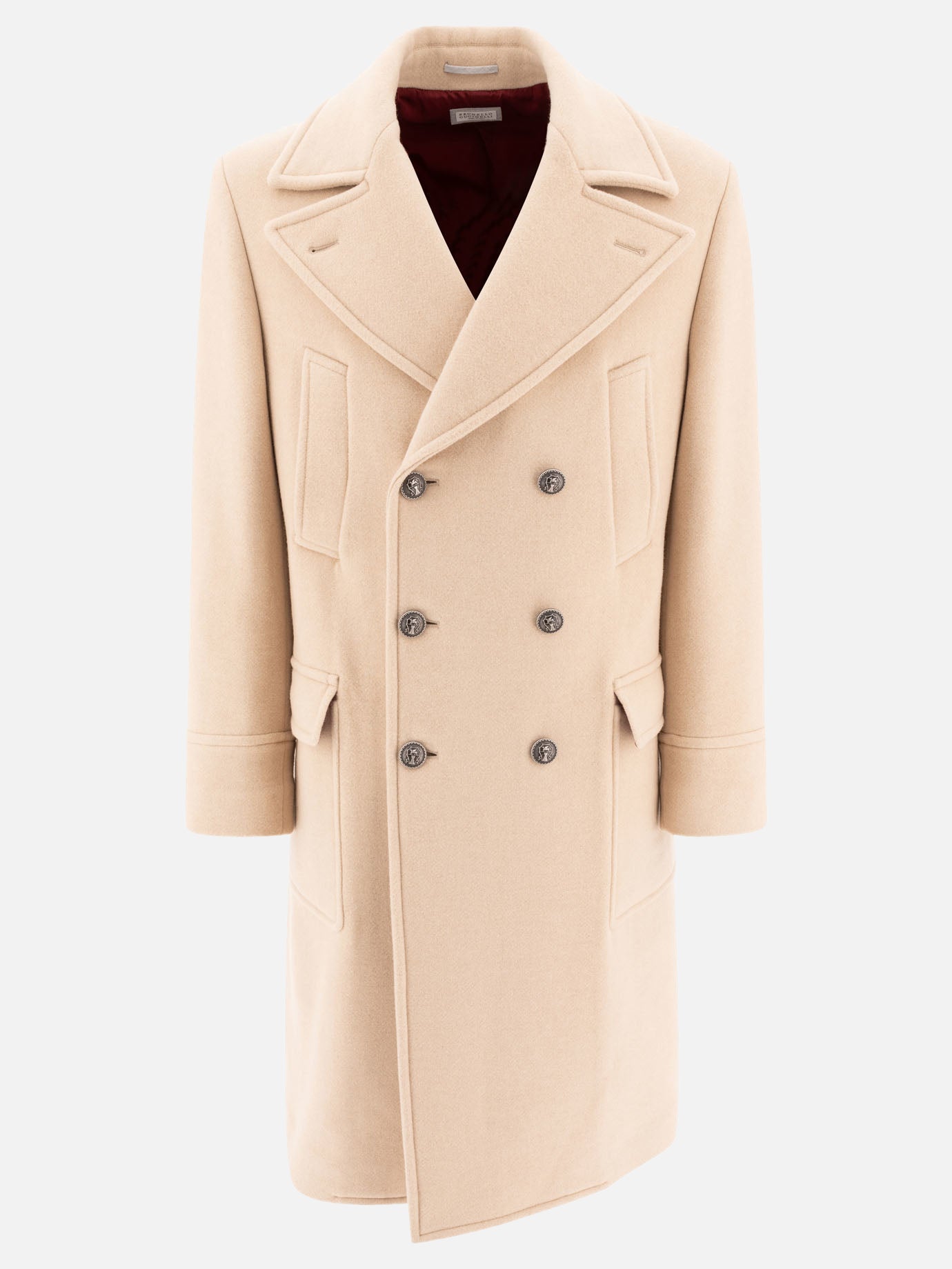 Long coats Solid colour  Beige - Brunello Cucinelli Men | PDP | VIETTI Online Store | Zoom-Modal

