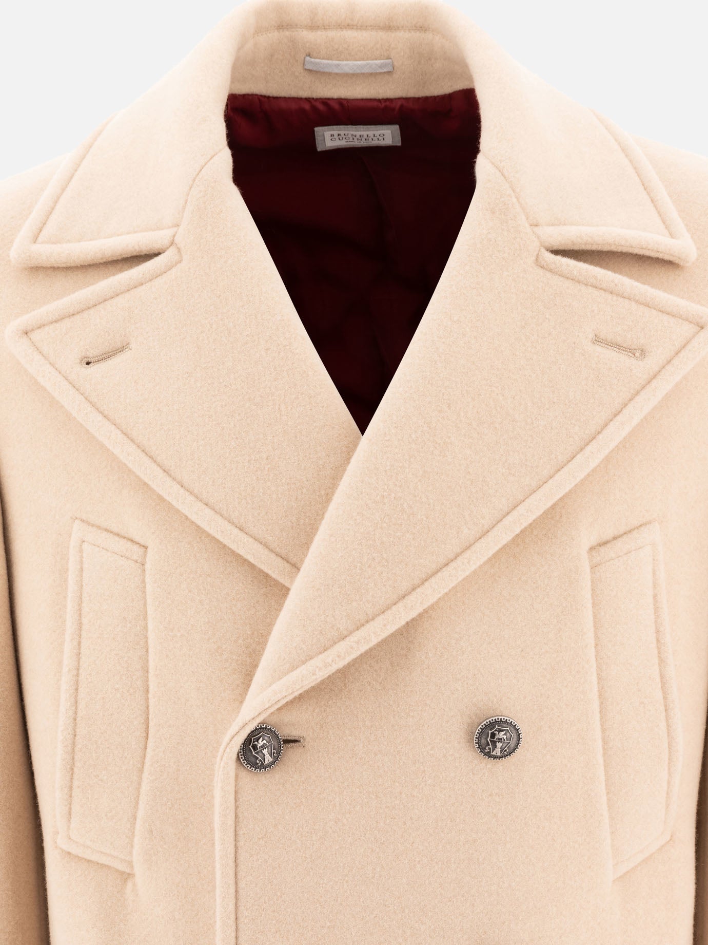 Long coats Solid colour  Beige - Brunello Cucinelli Men | PDP | VIETTI Online Store | thumbnail_3