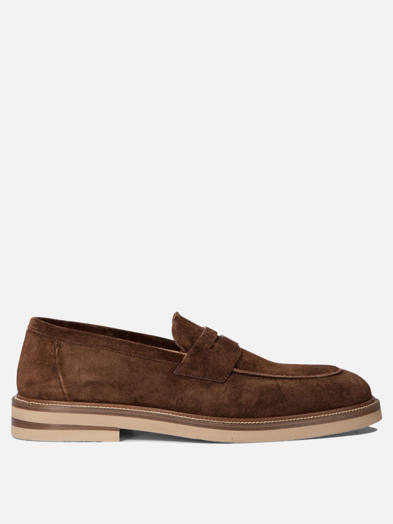 Suede penny loafers