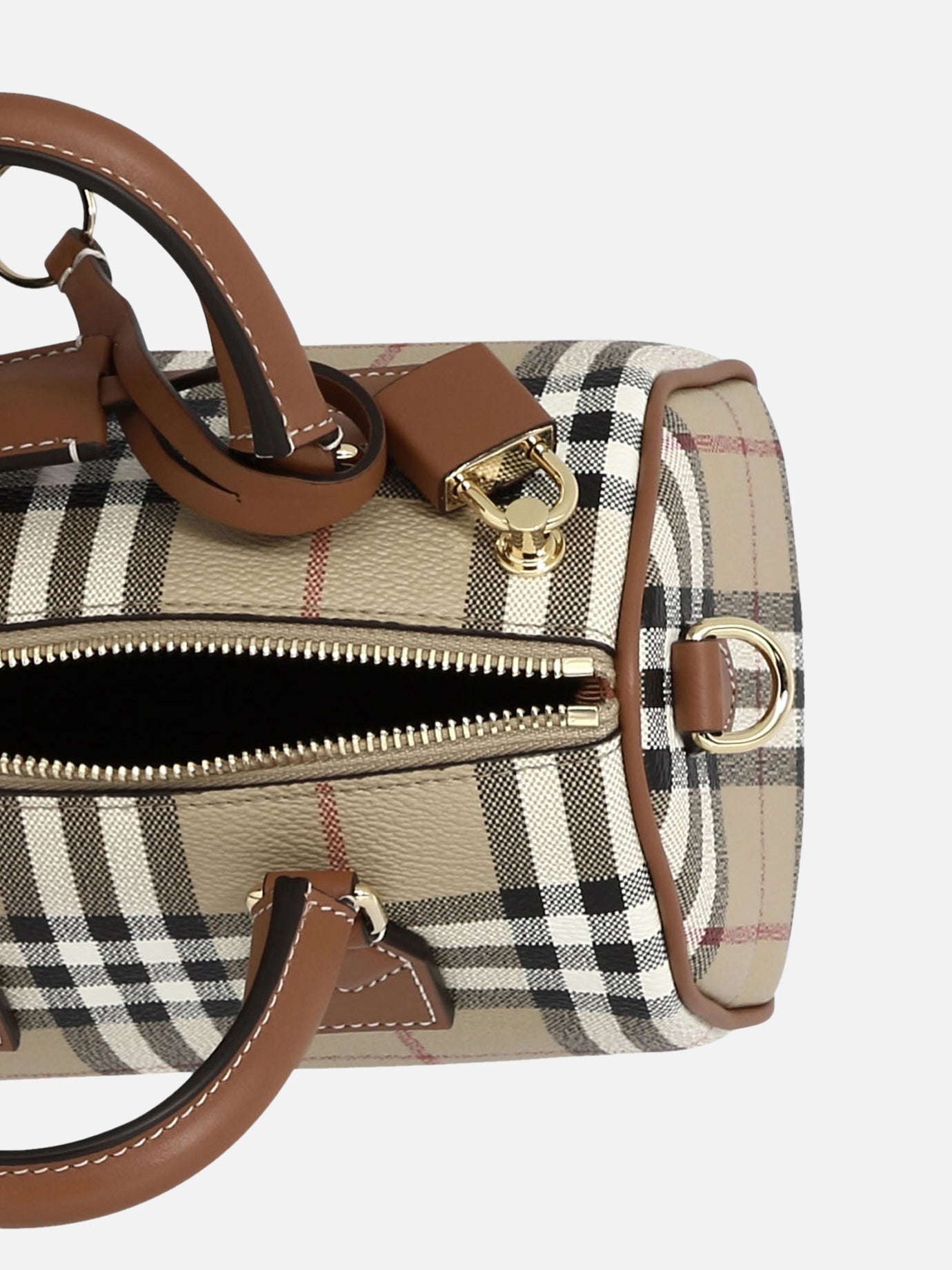 Burberry "Bowling Mini" check handbag Beige