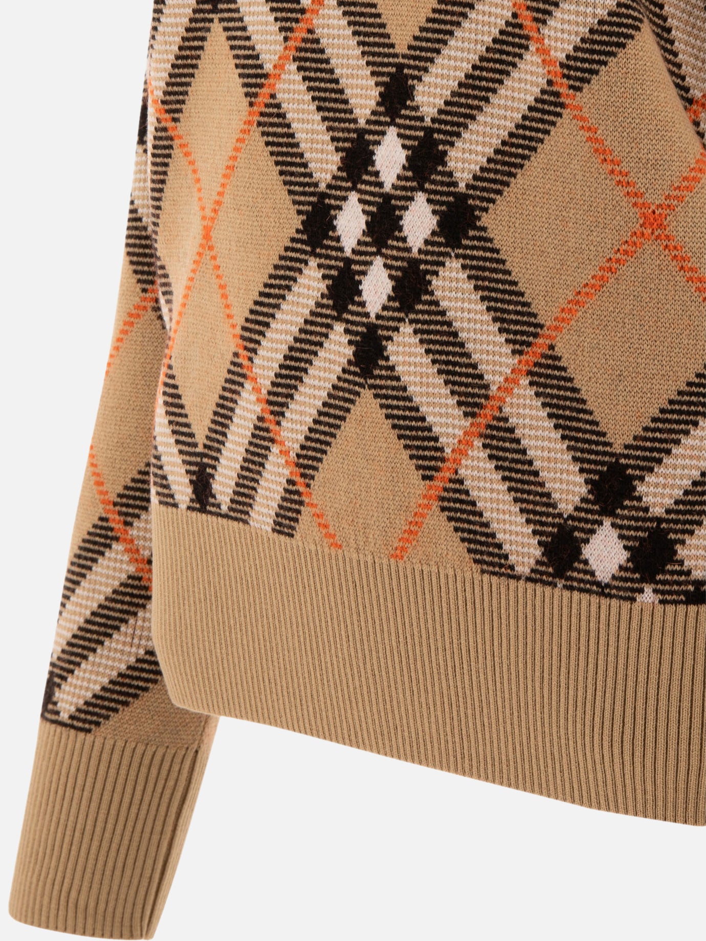 Burberry Check wool blend sweater Beige