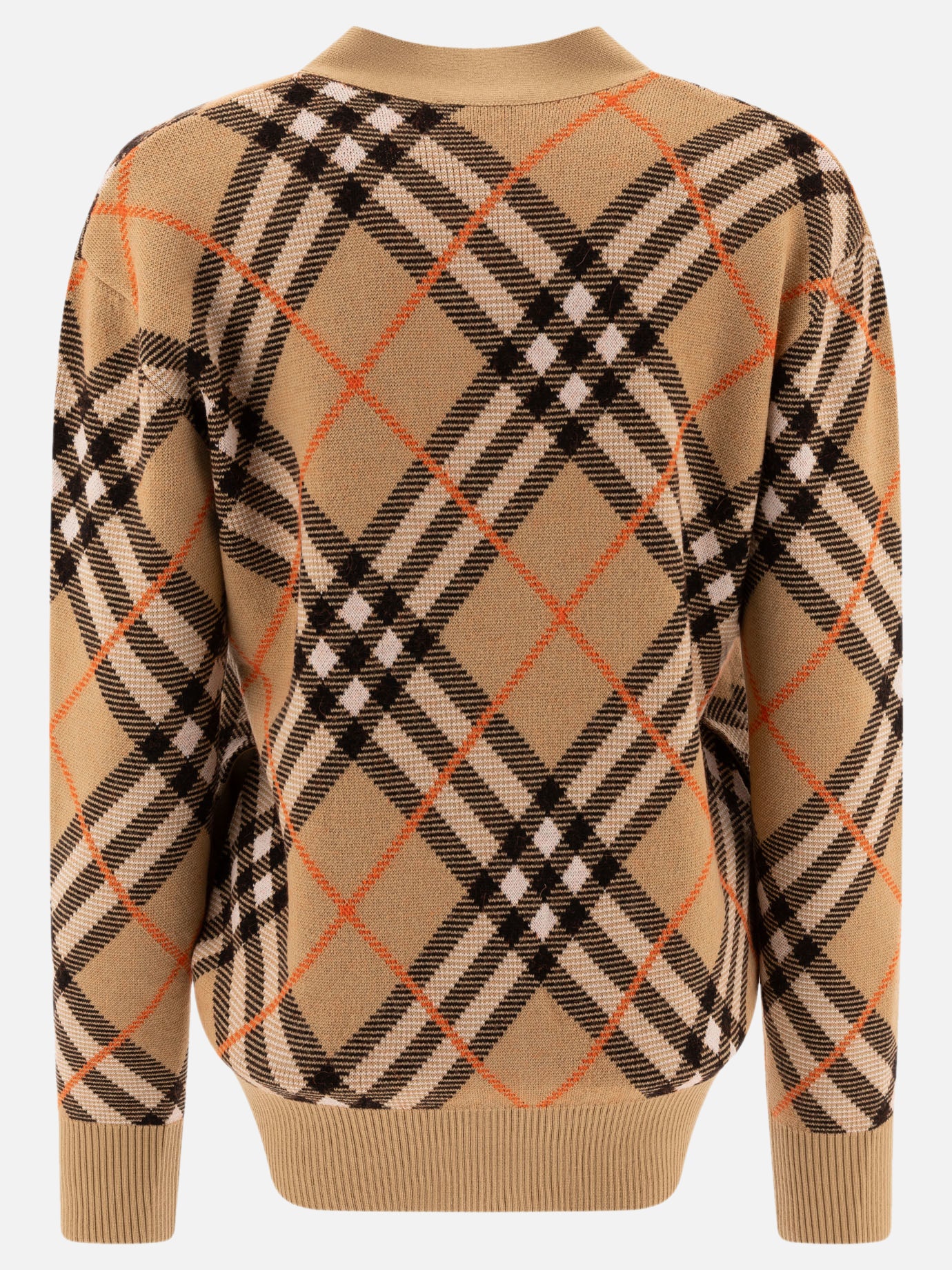 Burberry Wool-blend check cardigan Beige