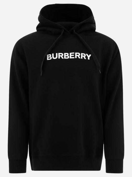 Burberry Logo cotton hoodie Black