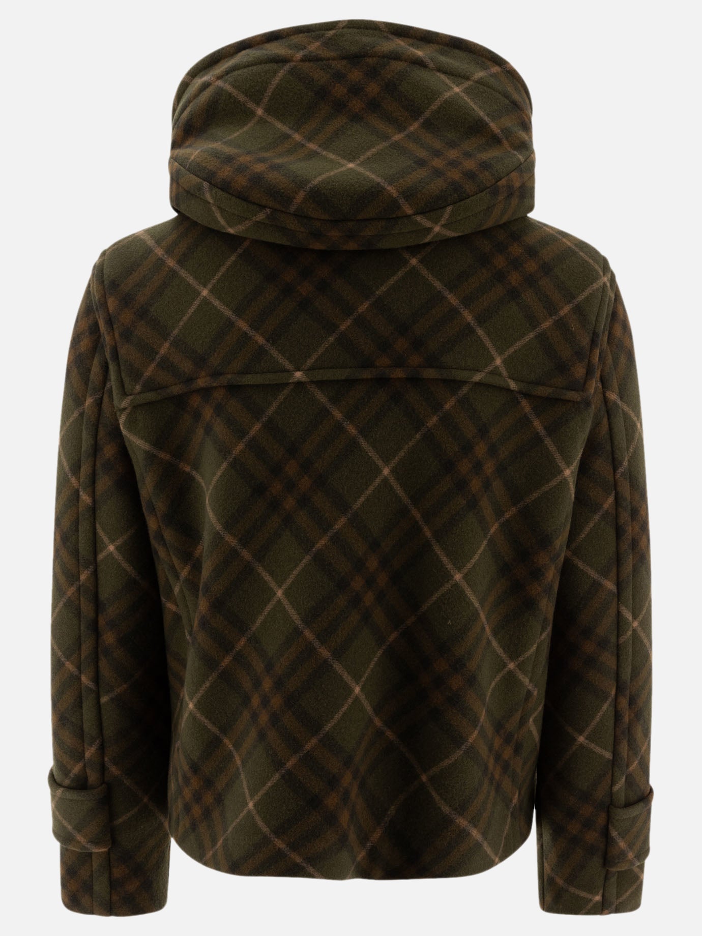 Check duffle coat